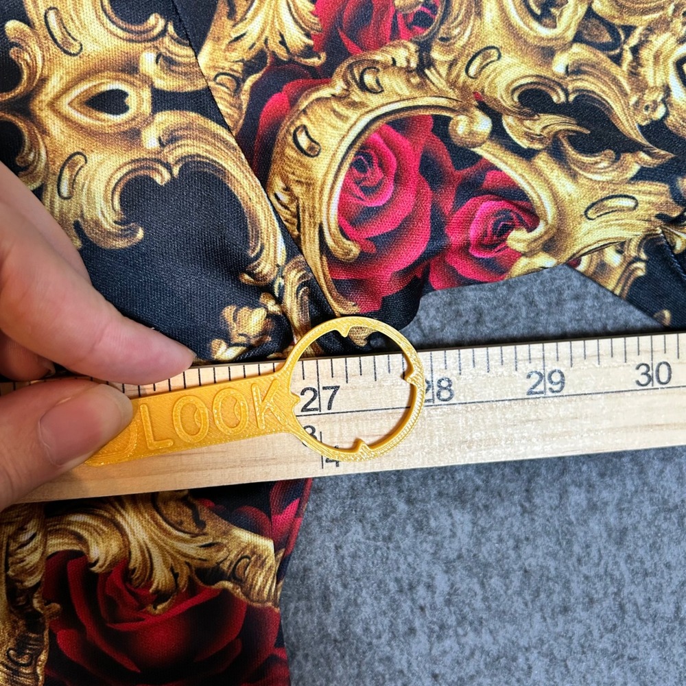 Baroque Gold Shirt Geometric Roses Gold Accents Performance Top Mens 4XL - Picture 6 of 7
